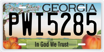 GA license plate PWI5285