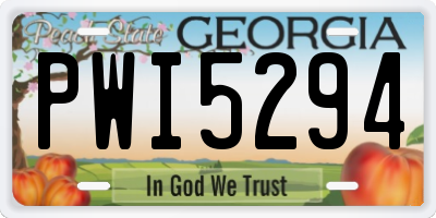 GA license plate PWI5294