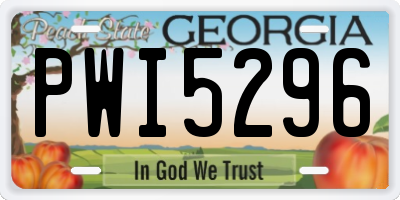 GA license plate PWI5296