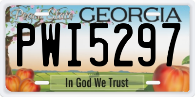 GA license plate PWI5297