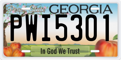 GA license plate PWI5301