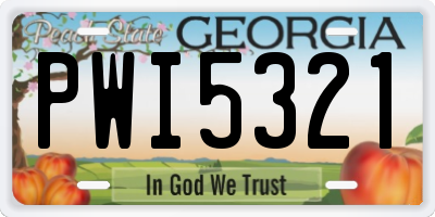 GA license plate PWI5321