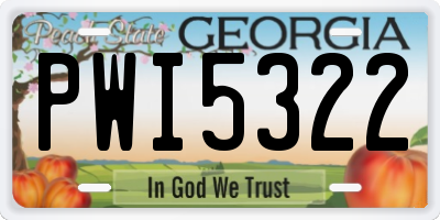 GA license plate PWI5322
