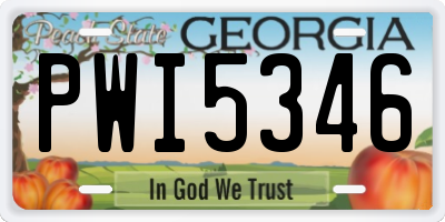 GA license plate PWI5346