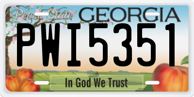GA license plate PWI5351