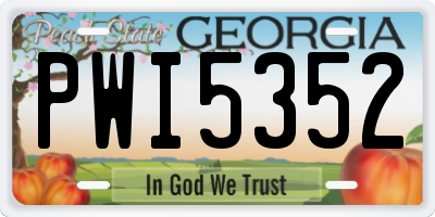 GA license plate PWI5352