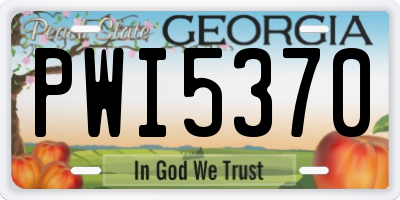 GA license plate PWI5370