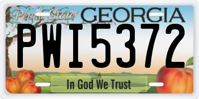 GA license plate PWI5372