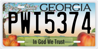 GA license plate PWI5374