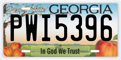 GA license plate PWI5396