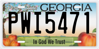 GA license plate PWI5471