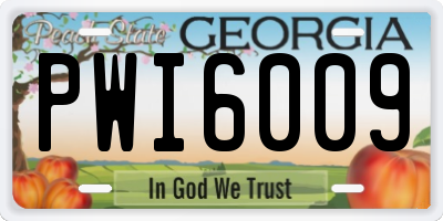 GA license plate PWI6009