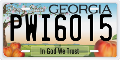 GA license plate PWI6015