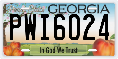 GA license plate PWI6024