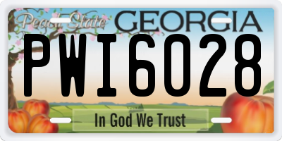 GA license plate PWI6028