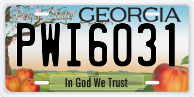 GA license plate PWI6031