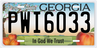 GA license plate PWI6033