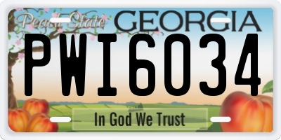 GA license plate PWI6034