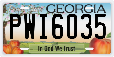 GA license plate PWI6035