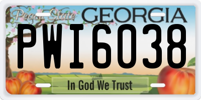 GA license plate PWI6038