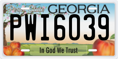 GA license plate PWI6039