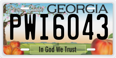 GA license plate PWI6043