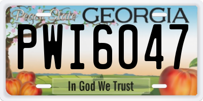 GA license plate PWI6047