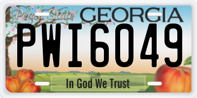 GA license plate PWI6049