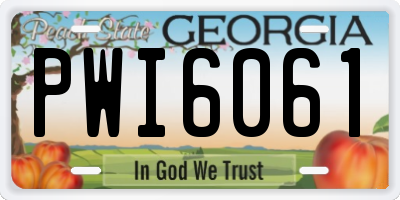 GA license plate PWI6061