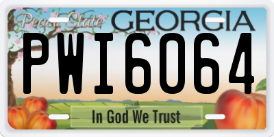 GA license plate PWI6064
