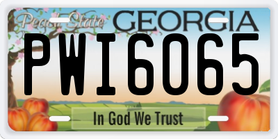 GA license plate PWI6065
