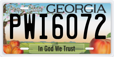 GA license plate PWI6072