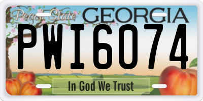 GA license plate PWI6074