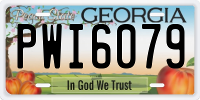 GA license plate PWI6079