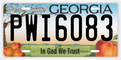 GA license plate PWI6083