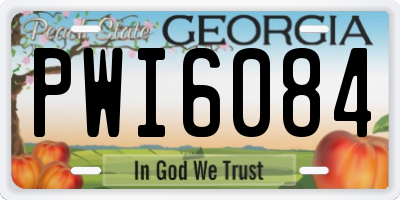 GA license plate PWI6084