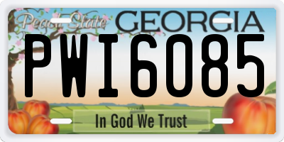GA license plate PWI6085