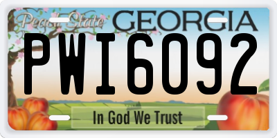 GA license plate PWI6092
