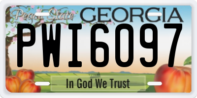 GA license plate PWI6097