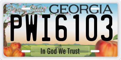 GA license plate PWI6103