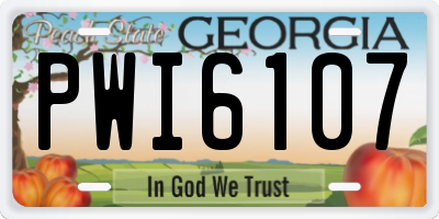 GA license plate PWI6107