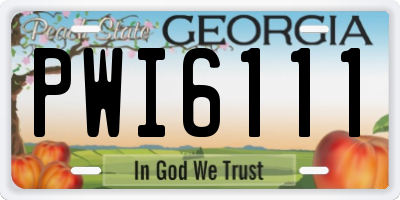 GA license plate PWI6111