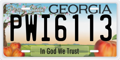 GA license plate PWI6113