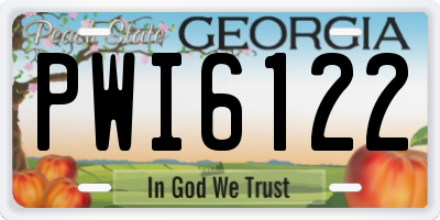 GA license plate PWI6122