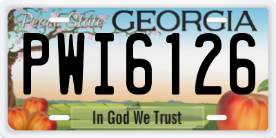 GA license plate PWI6126