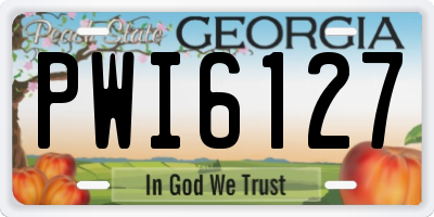 GA license plate PWI6127