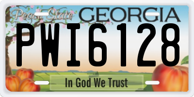 GA license plate PWI6128