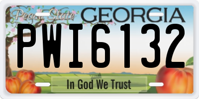 GA license plate PWI6132