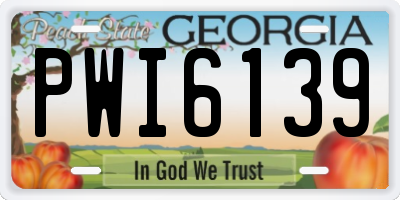 GA license plate PWI6139