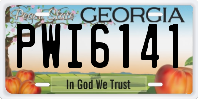 GA license plate PWI6141